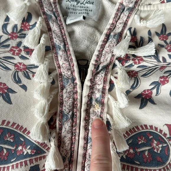 Lucky Brand Lucky Lotus zippered cotton hoodie size M - Picture 10 of 10